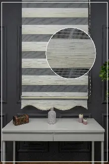 Mutfak Zebra Perde - Krem Renginden Bej Rengine Geçişli Plise Zebra Perde - Kornişe Kolay Montaj Ayağı Seçenekli - Standart Metal Kasalı