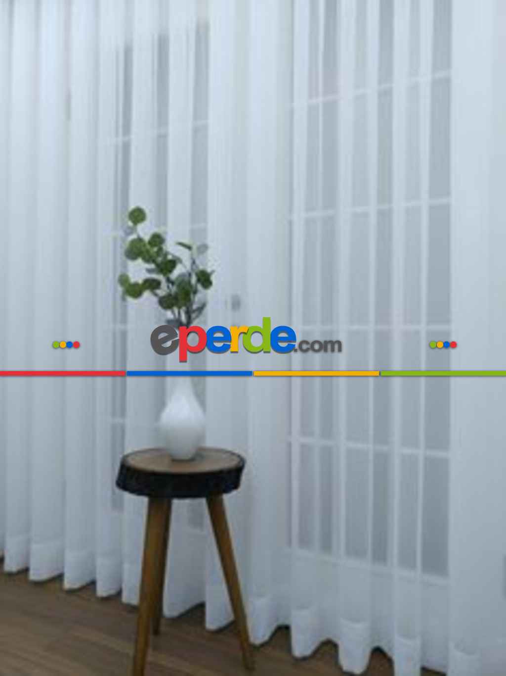 Düz Tül Perde (ekru Geniş En)- Beyaz-ekru