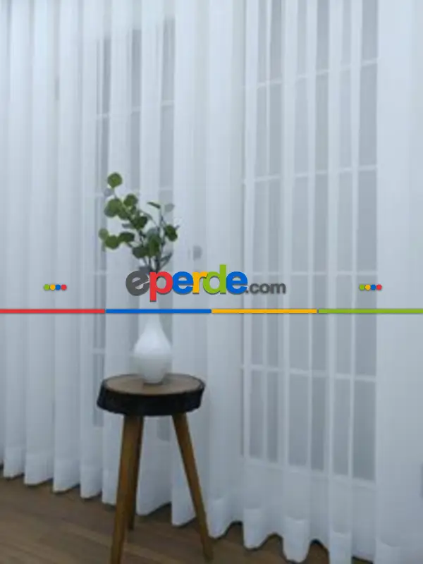 Düz Tül Perde (ekru Geniş En)- Beyaz-ekru