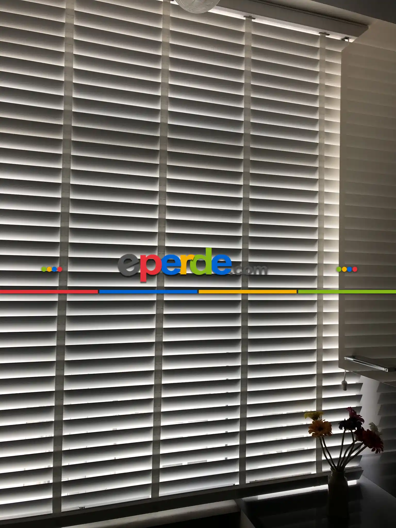 Ahşap Jaluzi Kurdelalı 50 Mm- Beyaz