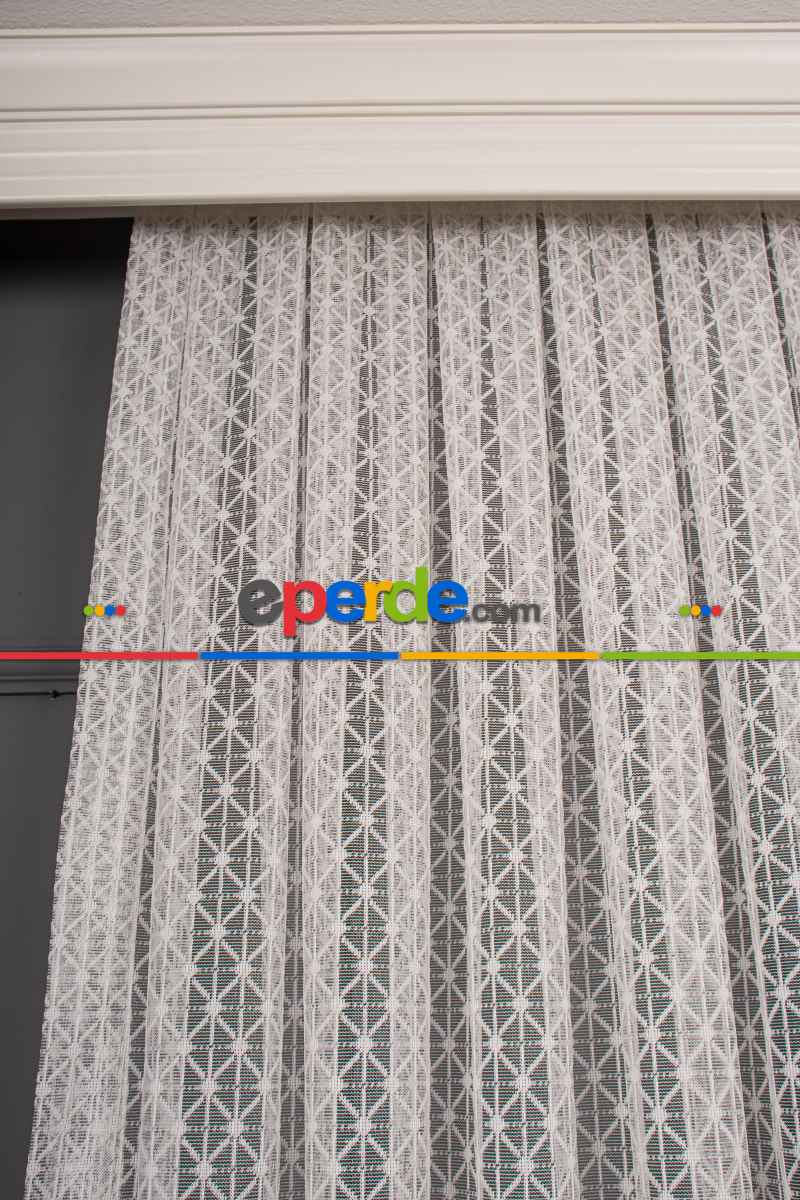 Mutfak Karo Desen Örme Tül Perde 1139