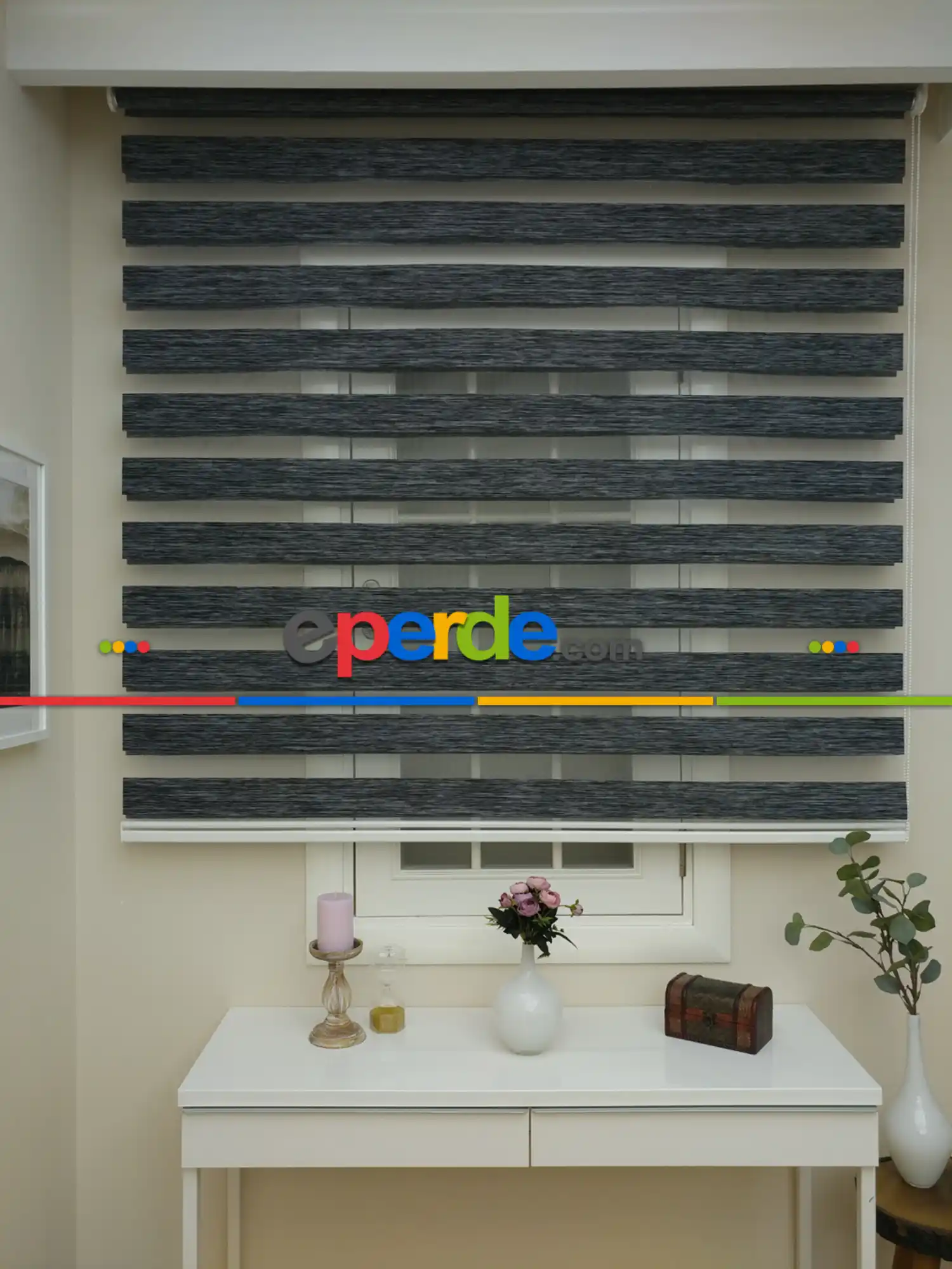 Zebra Perde -bambu Zebra (eco Serisi )- Füme-antrasit