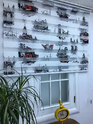 İstanbul Desenli Zebra Perde Siyah-kırmızı- Siyah-kırmızı-beyaz