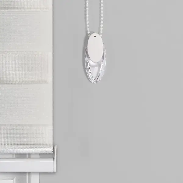 Brillant Beyaz/krem Boncuklu Boncuksuz Zebra Perde- Beyaz