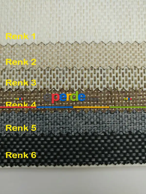 Hasır Stor Perde - Karartma Işık Geçirmeyen - 6 Farklı Renk- Siyah-gri-füme-antrasit-krem-bej-vizon Rengi-ekru-çok Renkli
