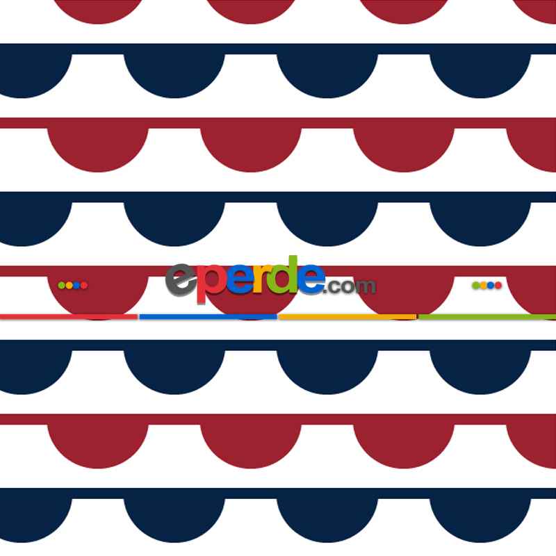 Yuvarlak Desenli Fon Perde Evm408-7 Kumaşı Kalındır Duck Bezi Değildir- Lacivert-Beyaz-Bordo