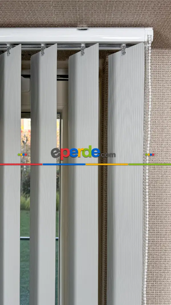 Gri Çizgili Pvc Dikey Perde, Dikey Stor Perde