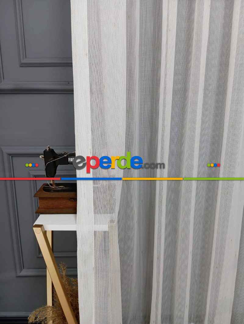 Keten Altın Gold Varak Simli Daho Tül Perde