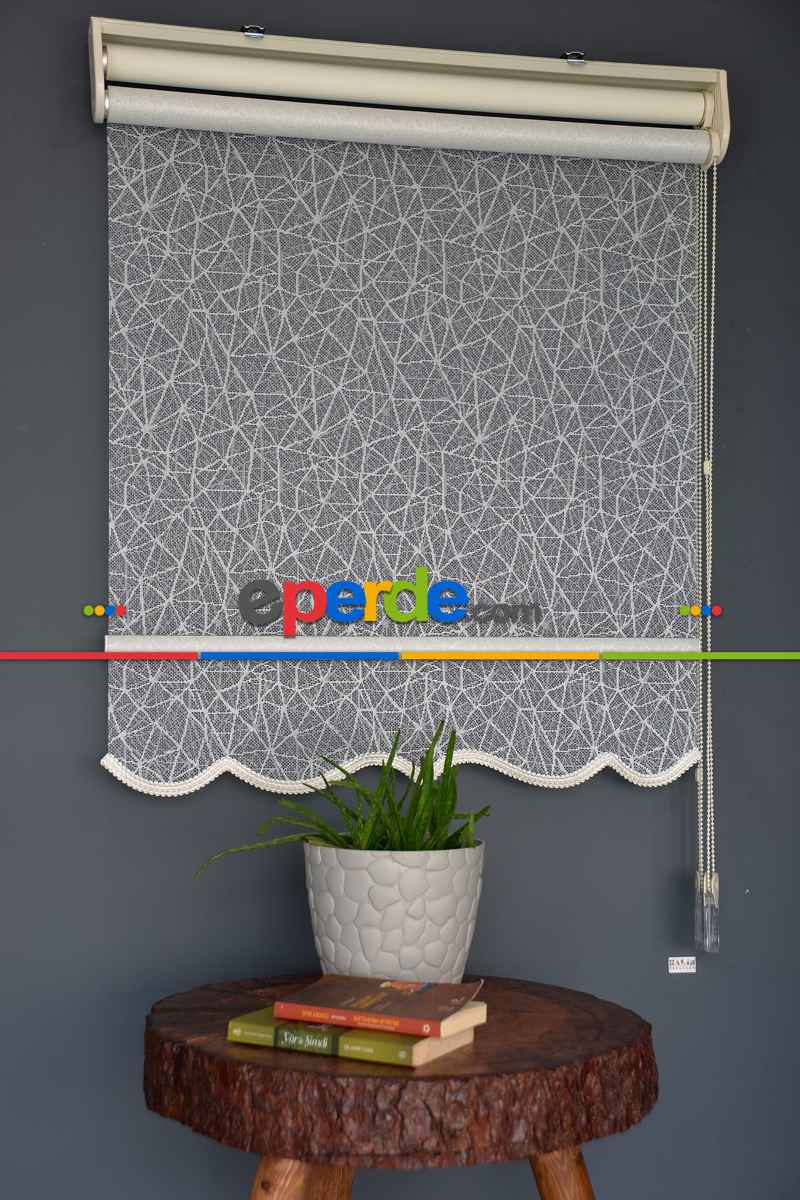 Halim Perdesan Dacuz-205 Beyaz Renk Etekli Veya Eteksiz Çift Mekanizmalı Tül Stor Perde