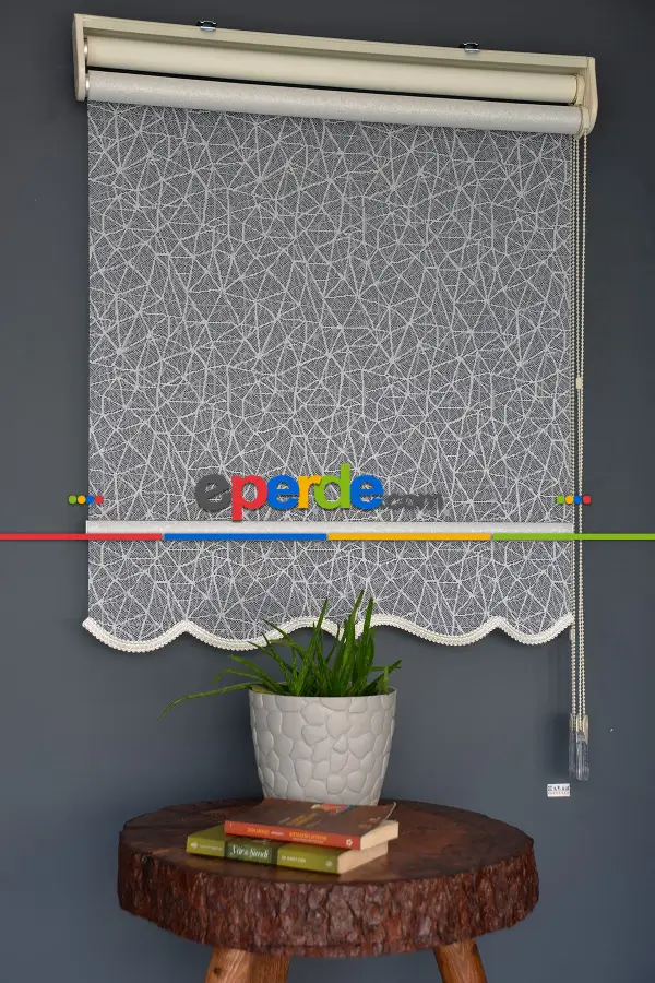 Halim Perdesan Dacuz-205 Beyaz Renk Etekli Veya Eteksiz Çift Mekanizmalı Tül Stor Perde