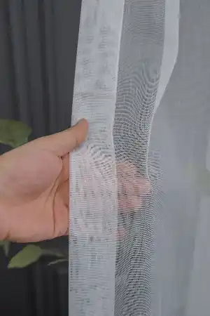 Etek Bantlı Dökümlü Ütü İstemeyen Tül - İtinalı Dikiş Garantisi - Kurşunlu Tül