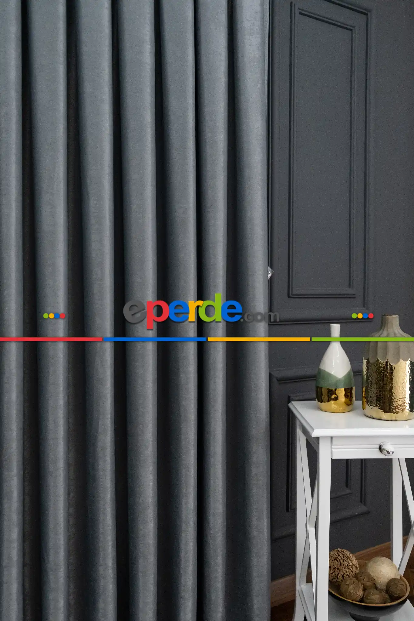 Salon Perdesi - Soft Gri Fon Perde Geniş En (285)- Gri-Füme-Antrasit