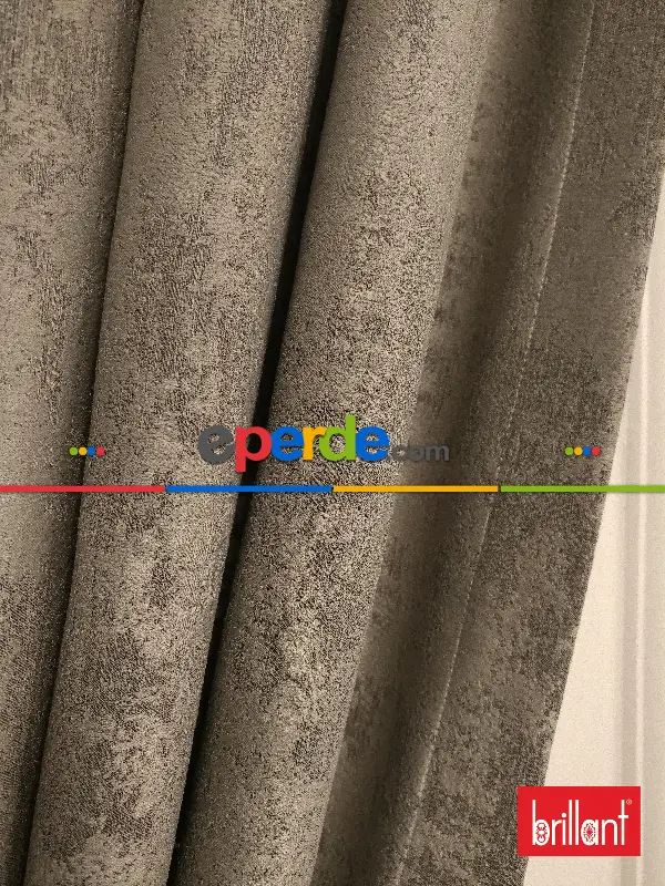 Brillant Jakar Fon Açık Vizon Renk Düz Fon Perde - Sütlü Kahve
