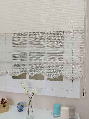 Mutfak Stor Perde - Çiftli Sistem İkili Tül Stor- Beyaz