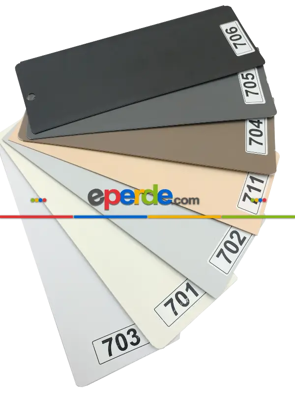 1. Kalite 7 Renk Pvc Dikey Perde - Ofis Fabrika İşyeri Perdesi- Gri-füme-antrasit-kahverengi-beyaz-krem-füme-antrasit