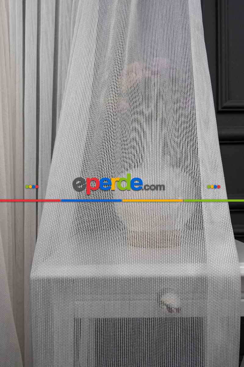 Salon Tül - Çizgili Zincir Tülden Yalancı Kruvaze - Halat İle Tülden Fon - Yana Toplamalı Tül - Kordon Toplama Tül - Çift Veya Tek Kanat - Kurşunlu Tül - Aksesuar İlave Ücretlidir - Renkleri Mevcut