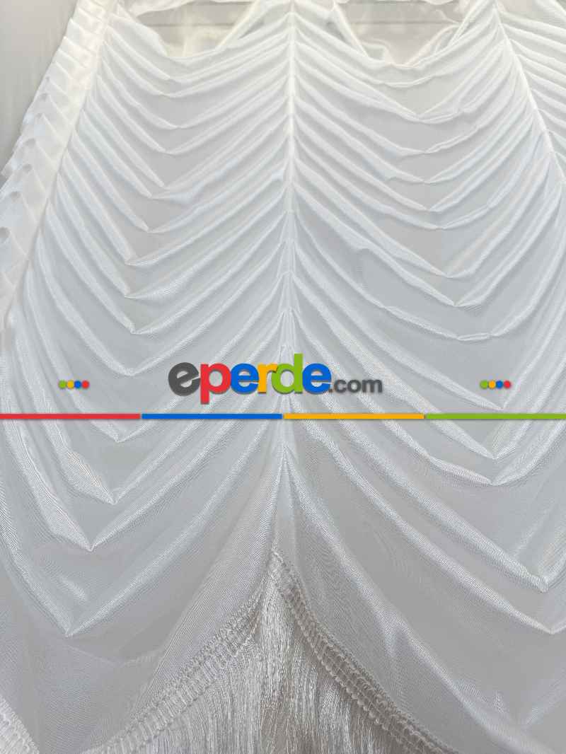 İtalyan Model Monalisa Saçaklı Tül Perde, Premium Kalite Seri