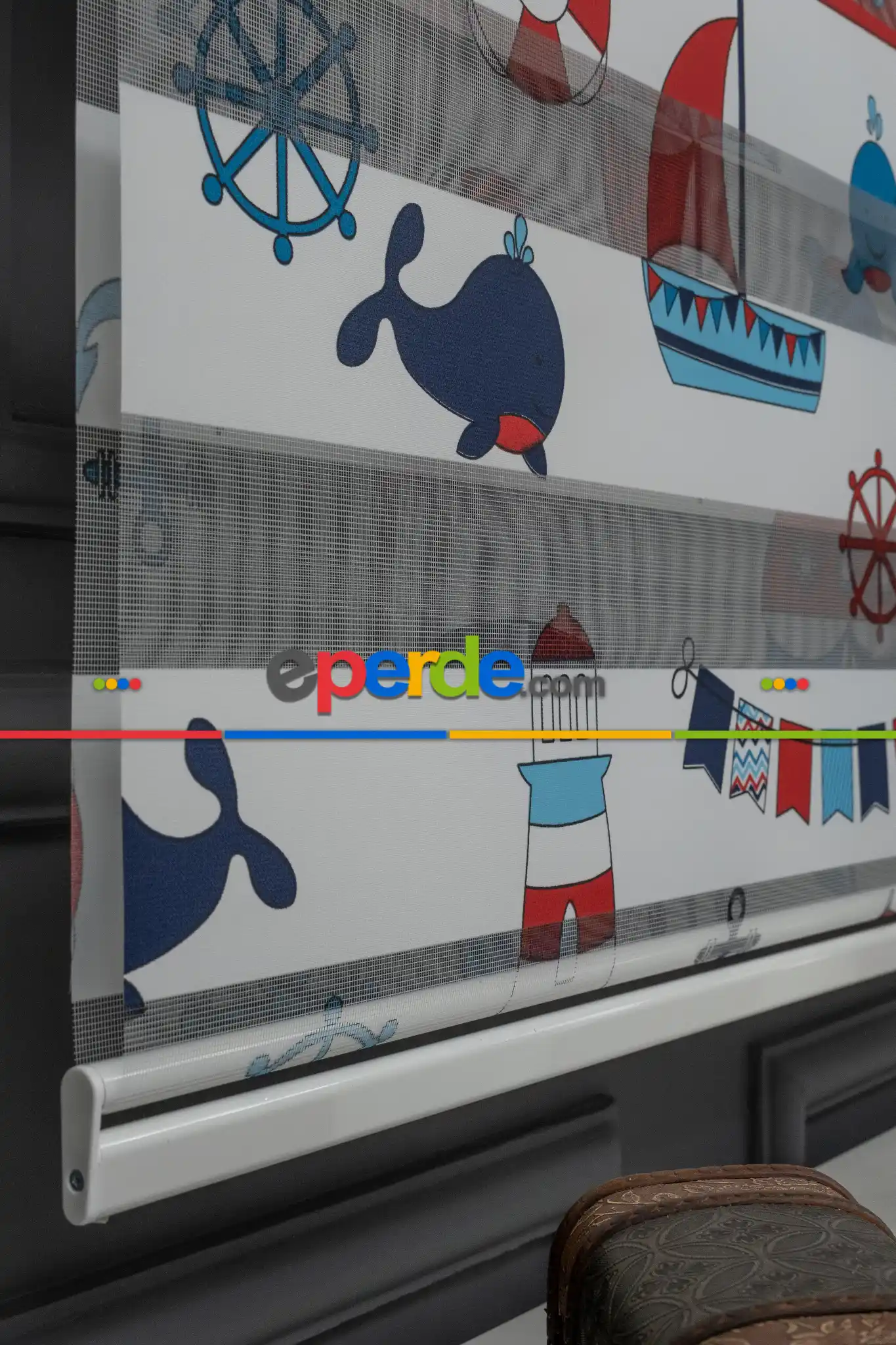 Zebra Perde- Çapa Baskılı Zebra Perde