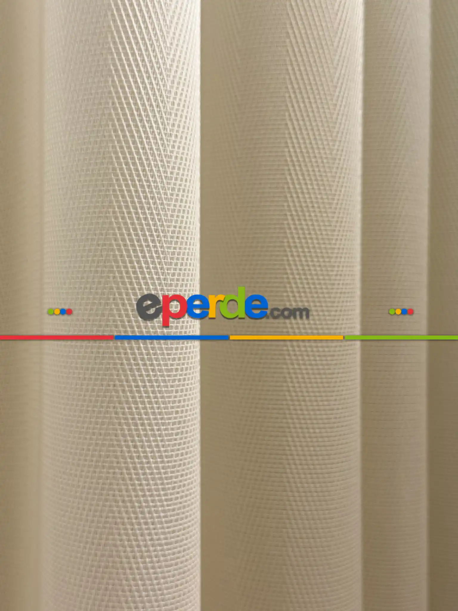 Krem Balık Sırtı Desen Çizgili Tül Perde, Ağır Gramajlı Premium Seri, Kurşunlu Tül