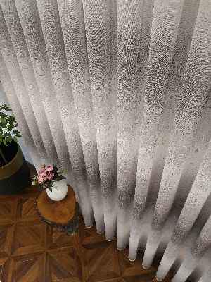 Salon Keten Tül - Keten Dokulu Degrade Renk Geçişli Tül - Ütü İstemez- Gri-Füme-Antrasit-Ekru