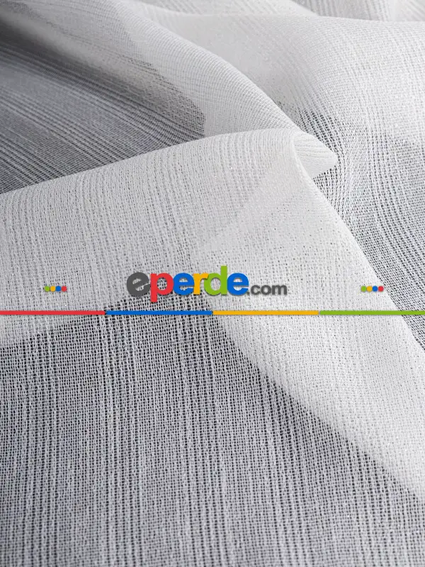 Ozi Yeni Sezon Çizgili Örme Tül Perde