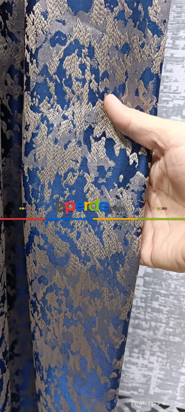Yatak Odası - 2023 Elit Modern Desenli Fosforlu İplik Dokuma Fon Perde - 2