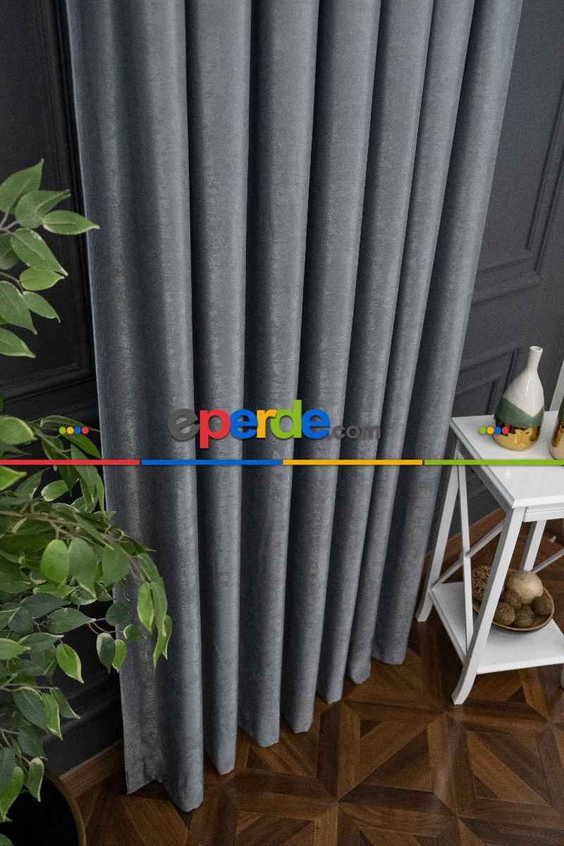 Soft Gri Yumuşak Dökümlü Fon Perde Geniş En (285)- Gri-