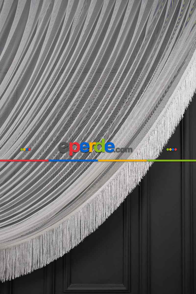 Salon Tül - Grek Yalancı Kruvaze - Tülden Fon - Halat İle Yana Toplamalı Tül - Aksesuar İlave Ücretlidir - Çift Veya Tek Kanat - Kurşunlu Tül