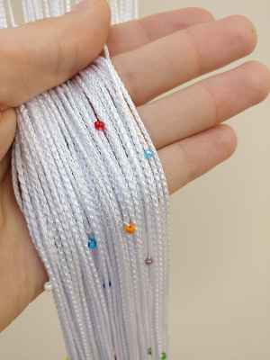 Boncuklu İp Perde- Çok Renkli