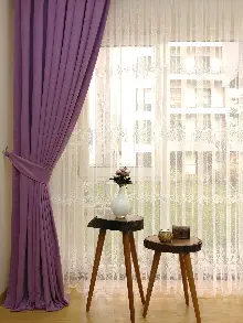 Koyu Lila Düz Fon Perde ( Dökümlü Fon )- Lila Koyu Lila