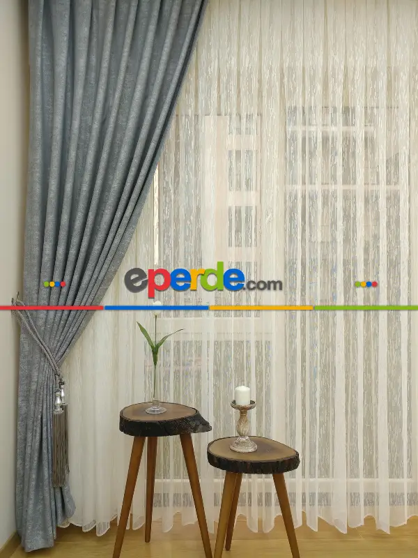 Gri - Düz Jakar Fon Perde (180)- Gri-füme-antrasit