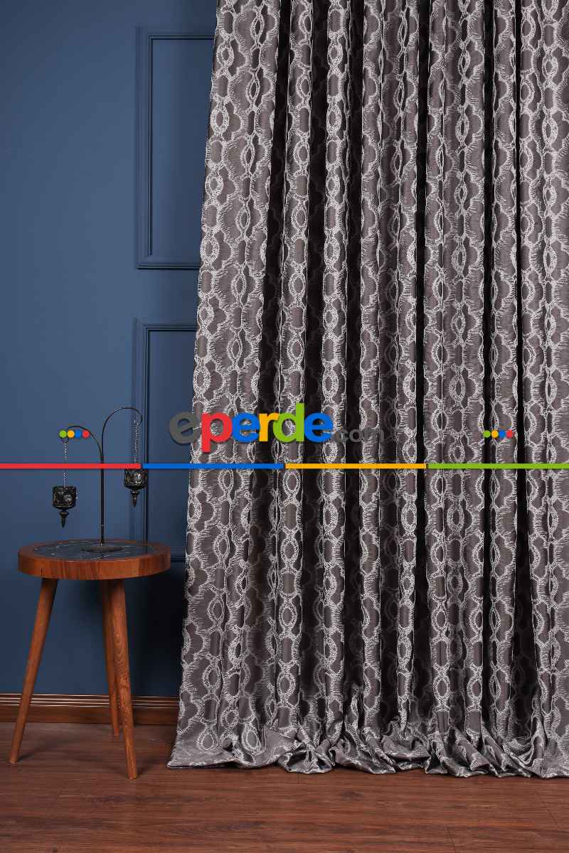 Yatak Odası Fon Perde - S Pile Dökümlü Jakar Dokuma Fon Perde