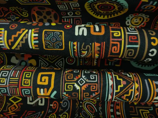 Etnik Desenli Fon Perde Evm273 _e - Kumaşı Kalındır Duck Bezi Değildir.- Siyah-Sarı-Antrasit