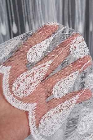 Damlacık Desenli Brode İşlemeli Tül Perde