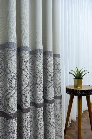 Modern Pano Fon Perde Bantlı Çift Renk - 503- Gri-füme-antrasit-bej-taş Rengi