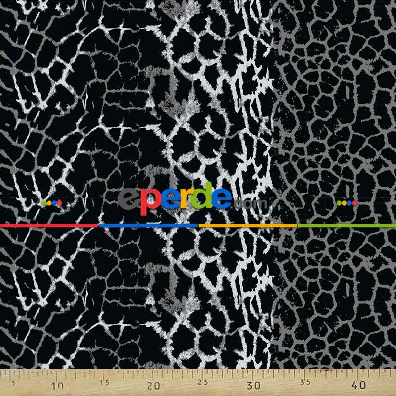 Salon Fon - Leopar Desenli Fon Perde Evm1102 Kumaşı Kalındır Duck Bezi Değildir- Siyah