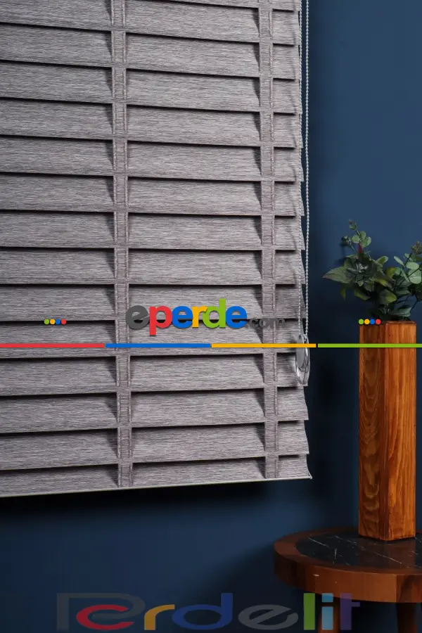 Perdelit Gri 50mm Silüet Kumaş Jaluzi Perde