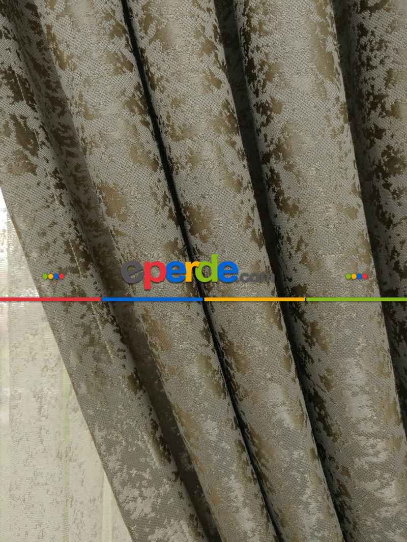 Yag Yeşili Duz Jakar Fon Perde - Yağ Rengi