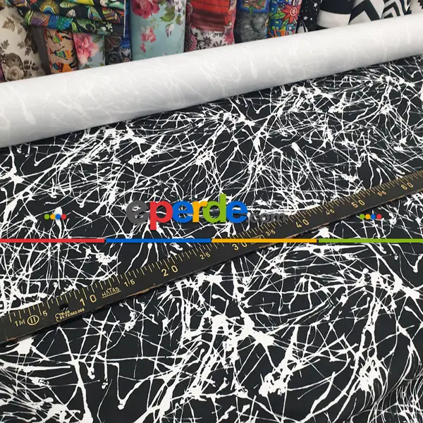 Yatak Odası - Siyah Beyaz Çizgi Desenli Fon Perde Evm717 Kumaşı Kalındır Duck Bezi Değildir- Siyah-Beyaz