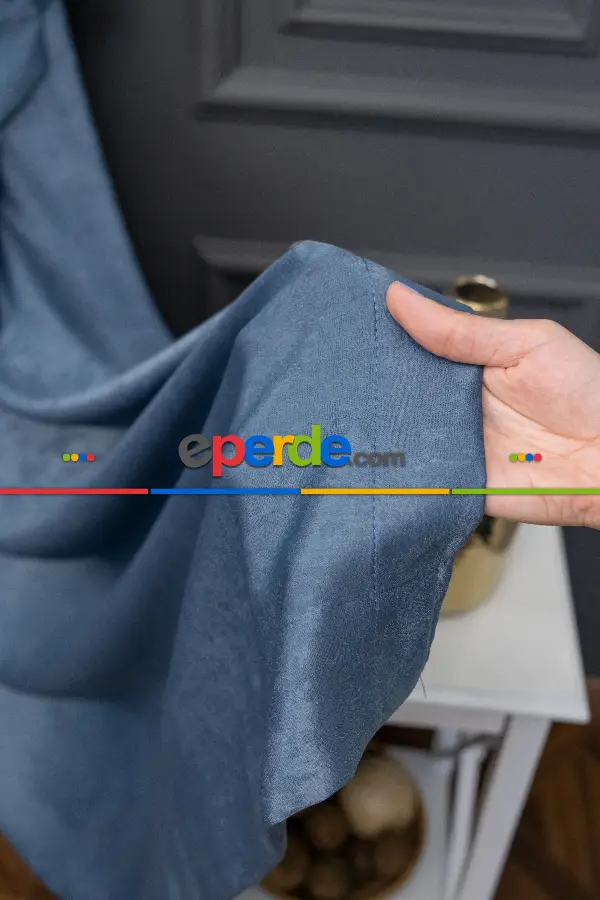 Salon Fon - Soft İndigo Rengi Fon Perde (150)- Petrol Mavisi