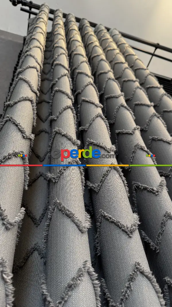 Gri Jakar Dokuma Fon Perde