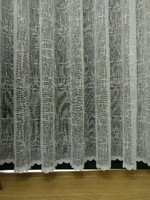Modern Çizgiler Desenli Tül Perde ( Normal Pile)- Ekru