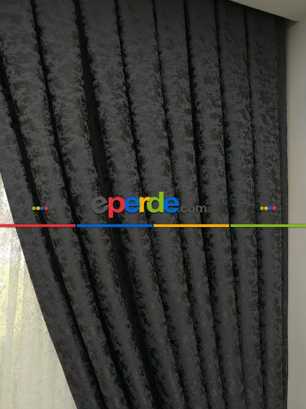 Acı Kahve Rengi Duz Jakar Fon Perde (150)- Acı Kahve