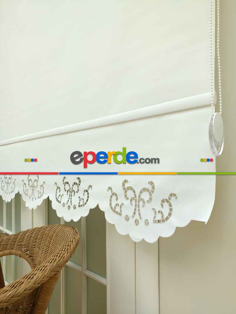 Mutfak Stor Perde - 33 Farklı Renk - İşlemeli- Gri-Füme-Antrasit