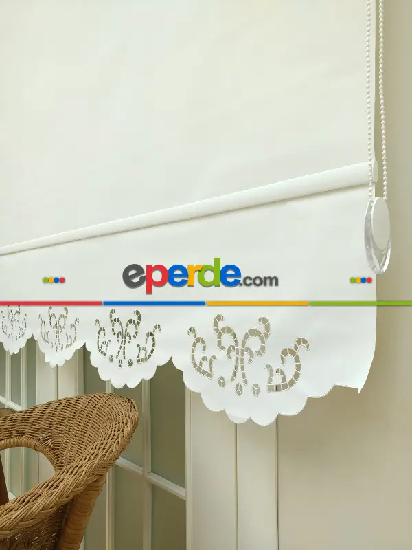 Salon Stor - Nakış İşlemeli Stor Perde 33 Farklı Renk Seçeneği- Gri-füme-antrasit-beyaz-krem-ekru-çok Renkli