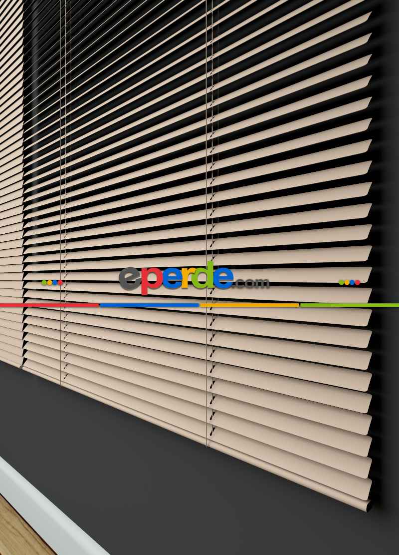 Mutfak - 1. Kalite Açık Yavruağzı - Alüminyum Jaluzi Perde - 25mm Kalınlığında