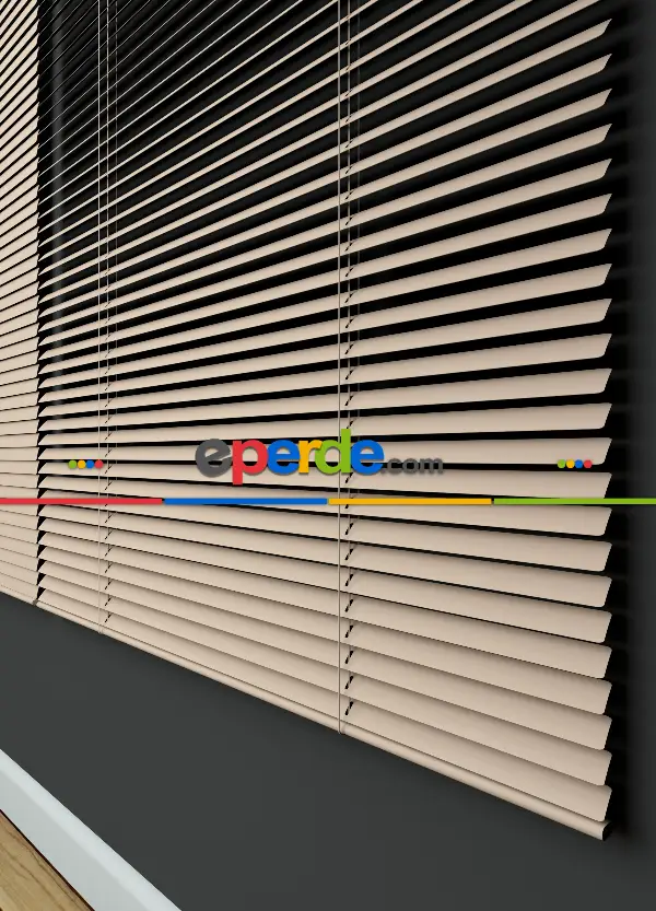 Mutfak - 1. Kalite Açık Yavruağzı - Alüminyum Jaluzi Perde - 25mm Kalınlığında