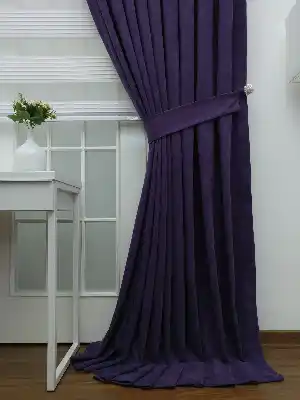 Fon Perde - Mor Düz Fon Perde- Mor 130cm X 270cm 