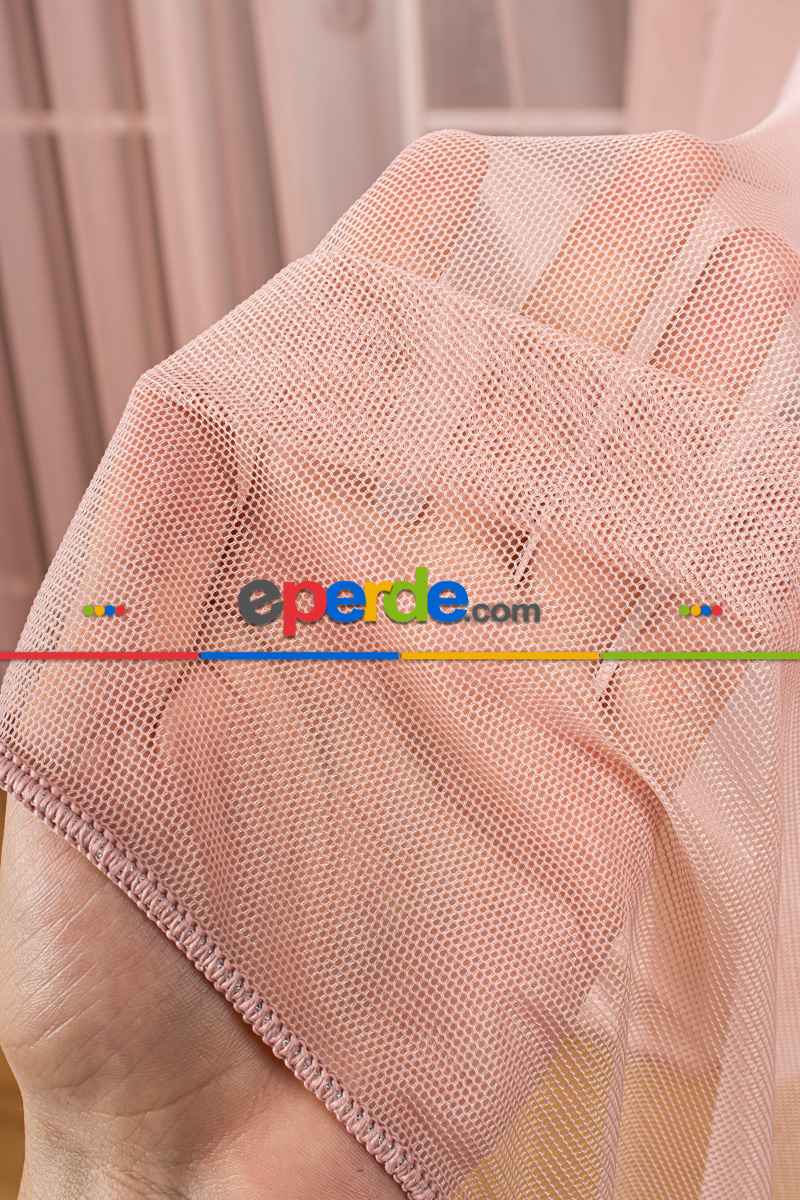 Yatak Odası - Pudra Grek Tül Perde Petek Zemin