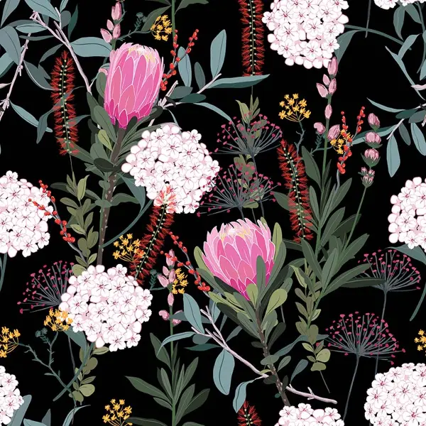 Çiçek Desenli Fon Perde Evm762 Kumaşı Kalındır Duck Bezi Değildir- Siyah-Yeşil-Kırmızı-Beyaz-Pembe